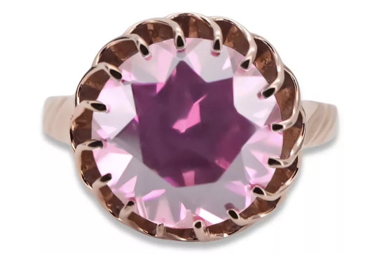 Ring vinobraní ametyst styl originální vinobraní 14k produkt s růžovým zlatem VRC035r